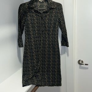 Vintage Burberry Shirt Dress with Rare Burberry Ribbon Script